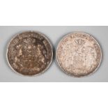 Paar 5 Mark Hamburg 1) 1876 (J), ss mit starker Patina, 2) 1903 (J), ss+.