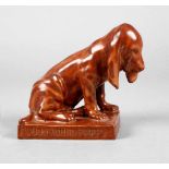 Julius Scharvogel "Bloodhound Puppy" Entwurf Ludwig Habich 1899, Prägemarke, am Sockel bezeichnet,