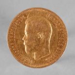 10 Rubel 1899 Nikolaus II., 900er Gold, ss, G ca. 8,58 g.