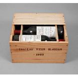 Sechs Flaschen Rotwein 1983, gemarkt Chateau Vieux Blassan Bordeaux superior, Hersteller Max