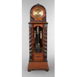 Standuhr Eiche gemarkt H. M. im Oval sowie Harvina, deutsch, 1930er Jahre, drei Gewichte, mit