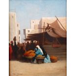 Theodore Frere, Orientalische Marktszene Händler im Schatten von Zeltdächern, vor orientalischer