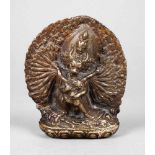 Bronzeplastik Yamantaka Tibet, 20. Jh., ungemarkt, Bronze gegossen und bräunlich patiniert,