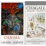 Marc Chagall, zwei Ausstellungsplakate dabei Plakat der Ausstellung "Chagall Aragon - Malraux" in