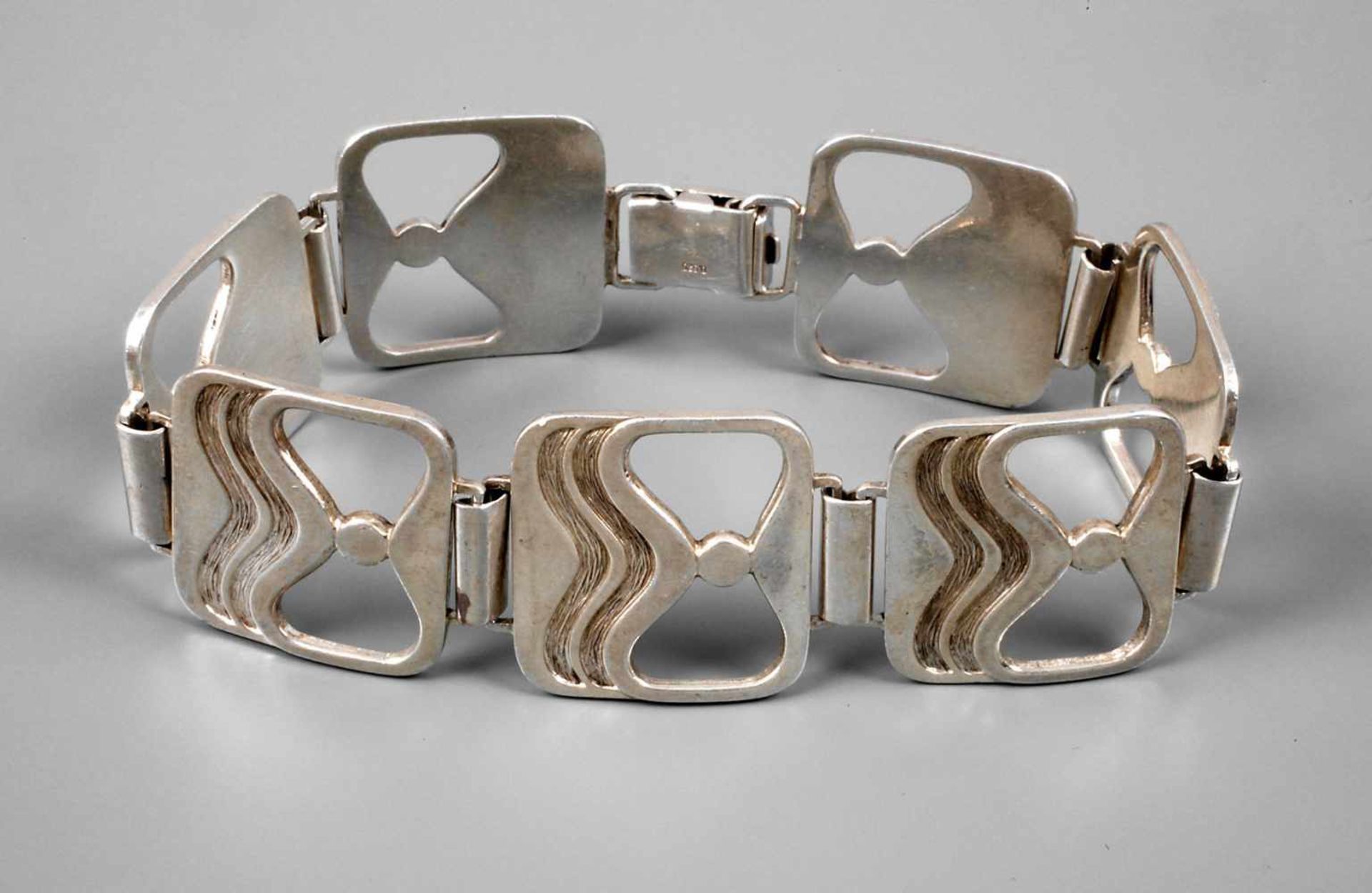 Silberarmband um 1970, Silber gestempelt 0,925 Firma Rodi & Wienerberger Pforzheim, durchbrochen