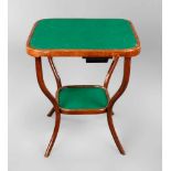 Spieltisch Thonet Platte mit Klebeetikett Thonet Wien, um 1910, Buchenbugholz braun gebeizt,