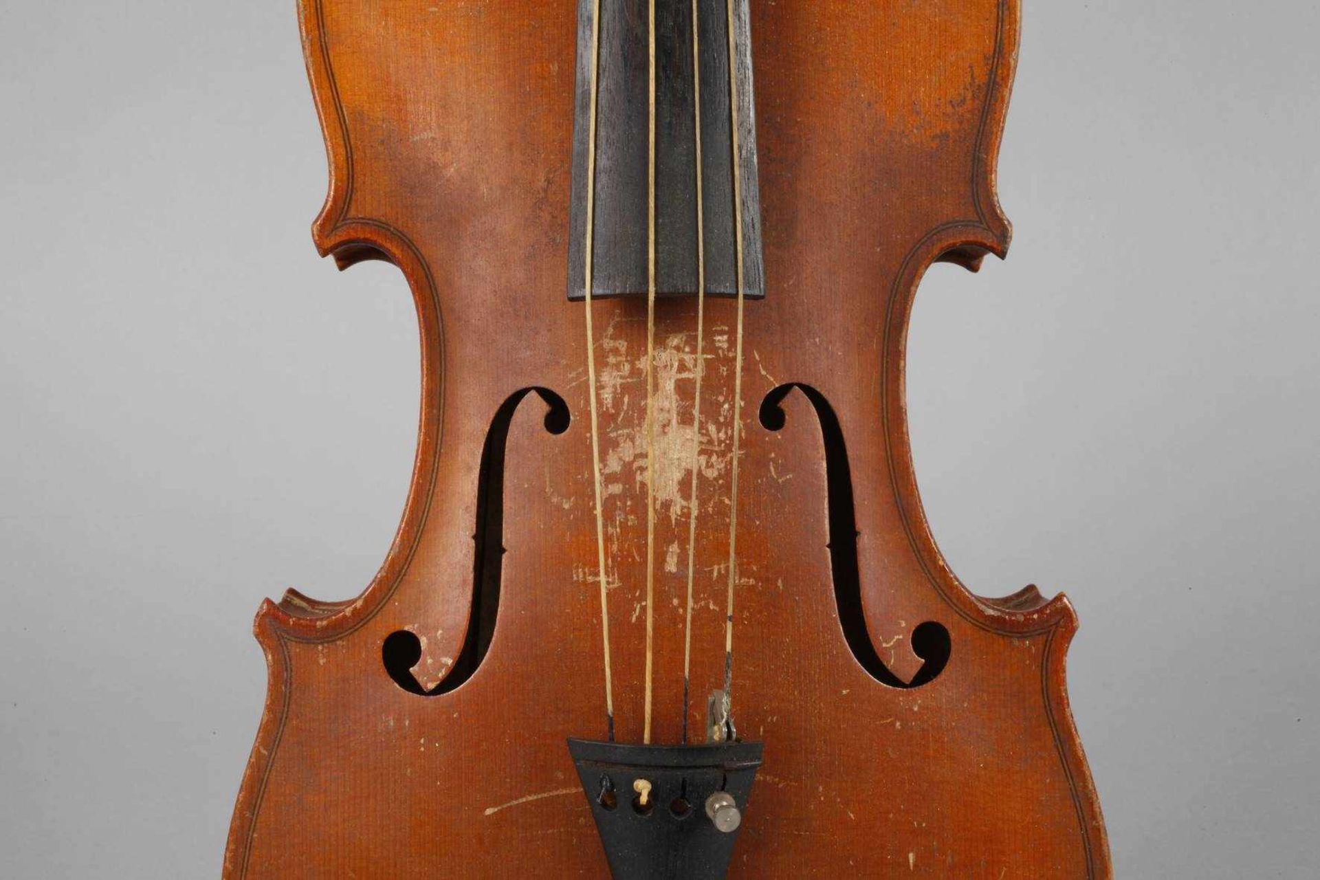 Violine im Etuium 1920, Modellzettel Joh. Bapt. Schweitzer, Hieronymo Amati, geteilter, - Bild 6 aus 7