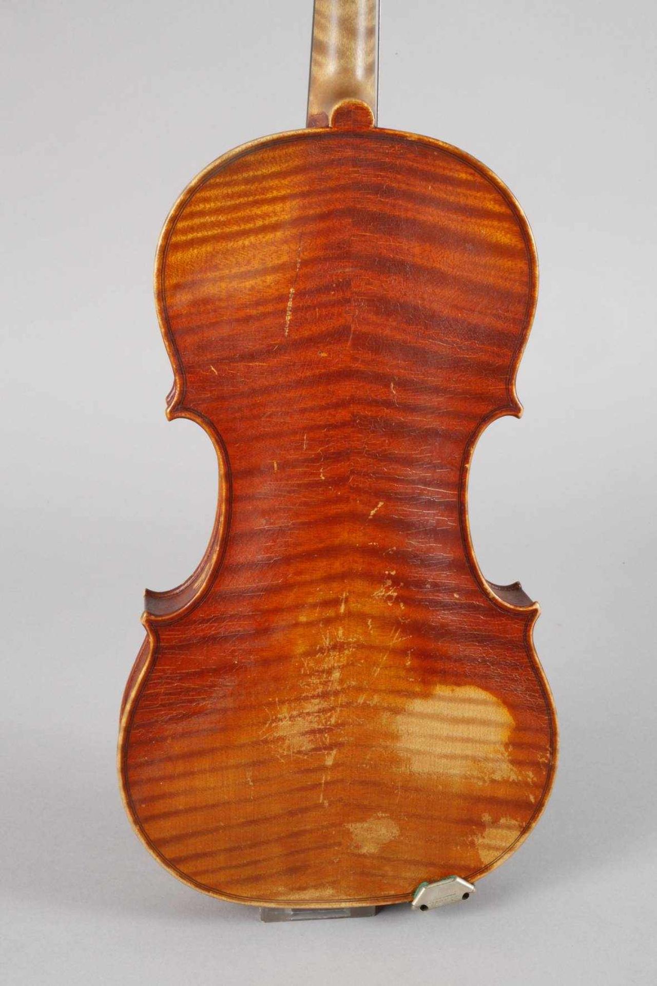 Violine im Etuiinnen mit Klebezettel Richard Weichold Paulus, datiert 1907, geteilter, gleichmäßig - Bild 2 aus 4