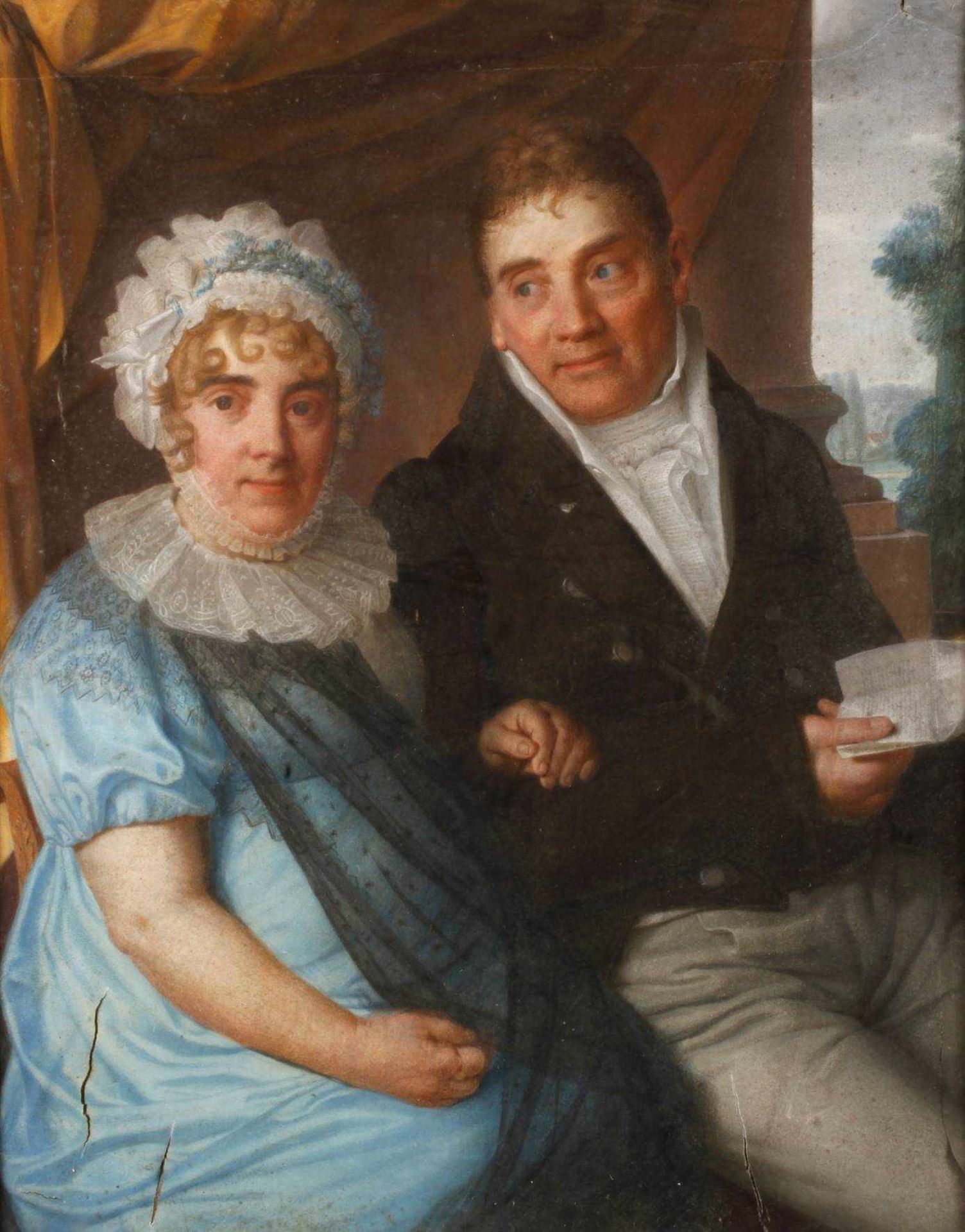 Daniel Caffé, Doppelporträt eines Leipziger Tuchhändlerpaaresdargestellt sind die Eheleute August