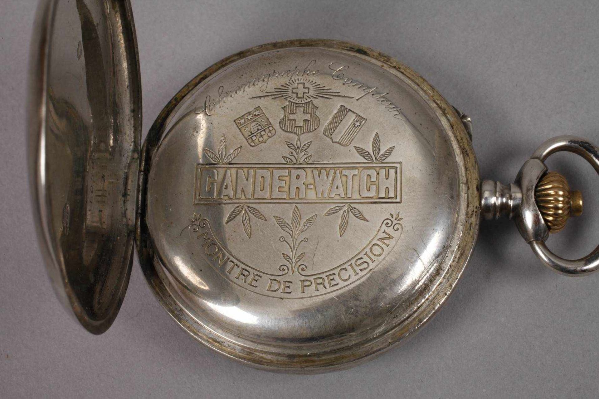 Zwei Taschenuhrenum 1900-1920, eine gemarkt Cristall, flaches Silbergehäuse mit großem Monogramm, - Bild 7 aus 8
