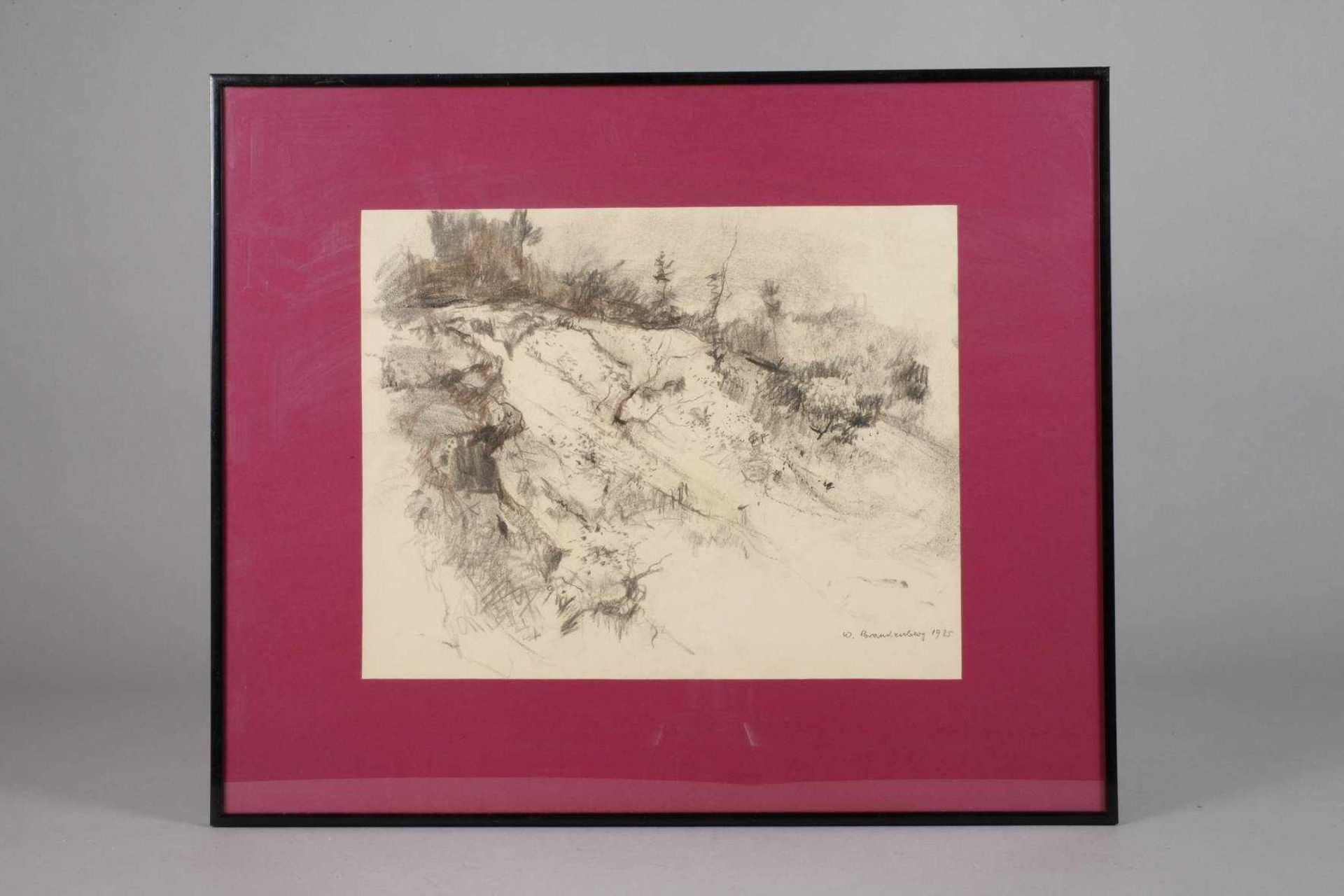 Wilhelm Brandenberg, "Sandgrube"Landschaft mit Tagebau am steilen Hang, der in seiner Malerei Caspar - Bild 2 aus 3