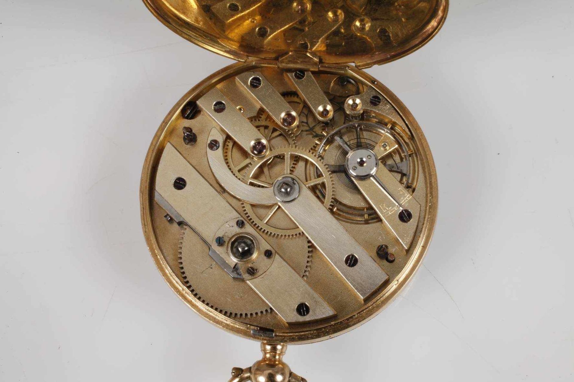 Taschenuhr Vacheron mit KetteSchweiz, um 1870, fein guillochiertes 18 k-Goldgehäuse, - Bild 4 aus 5