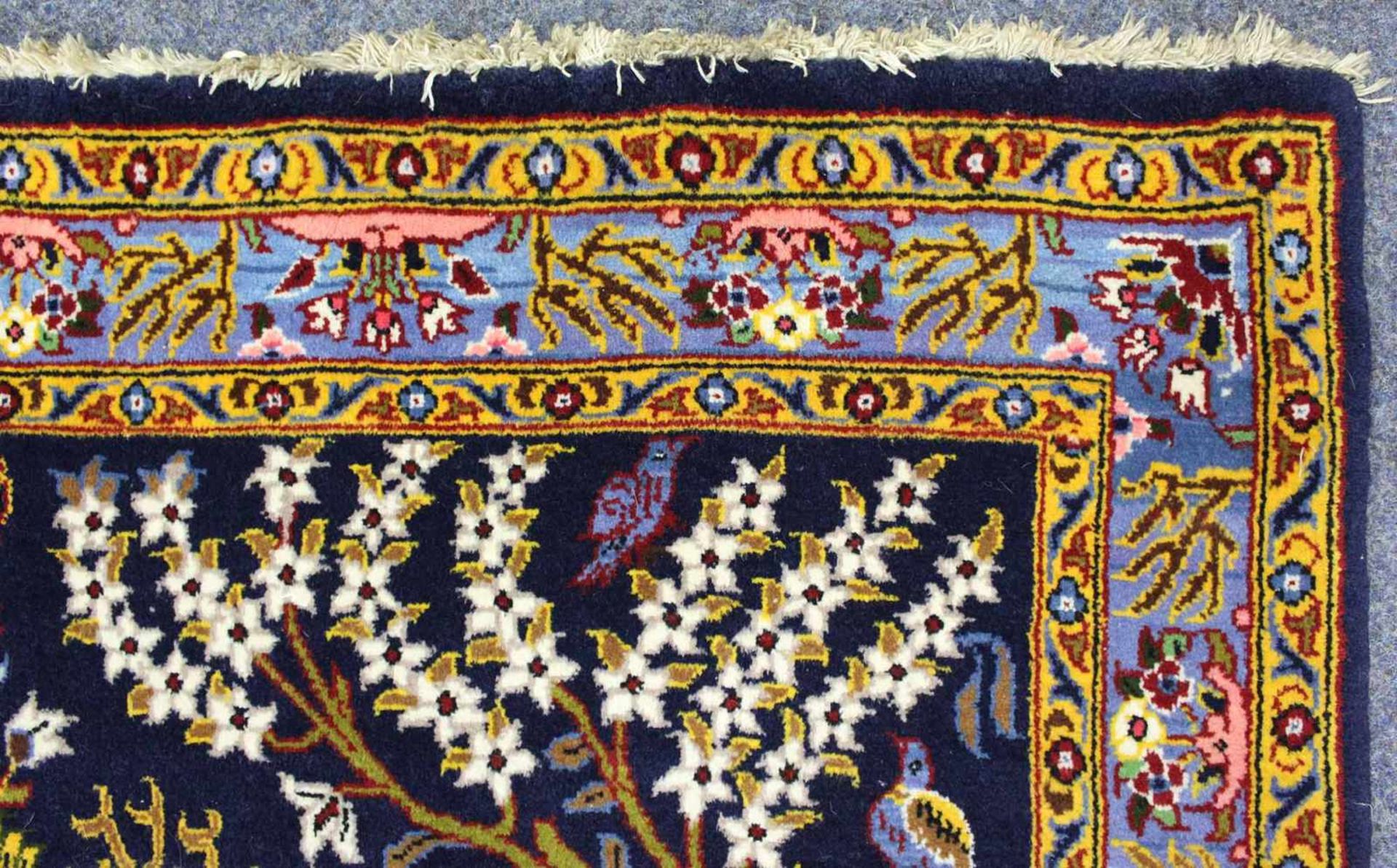 Keschan Bildteppich. Iran. 81 cm x 104 cm. Orientteppich, handgeknüpft. Wolle auf Baumwolle. Feine - Bild 4 aus 6