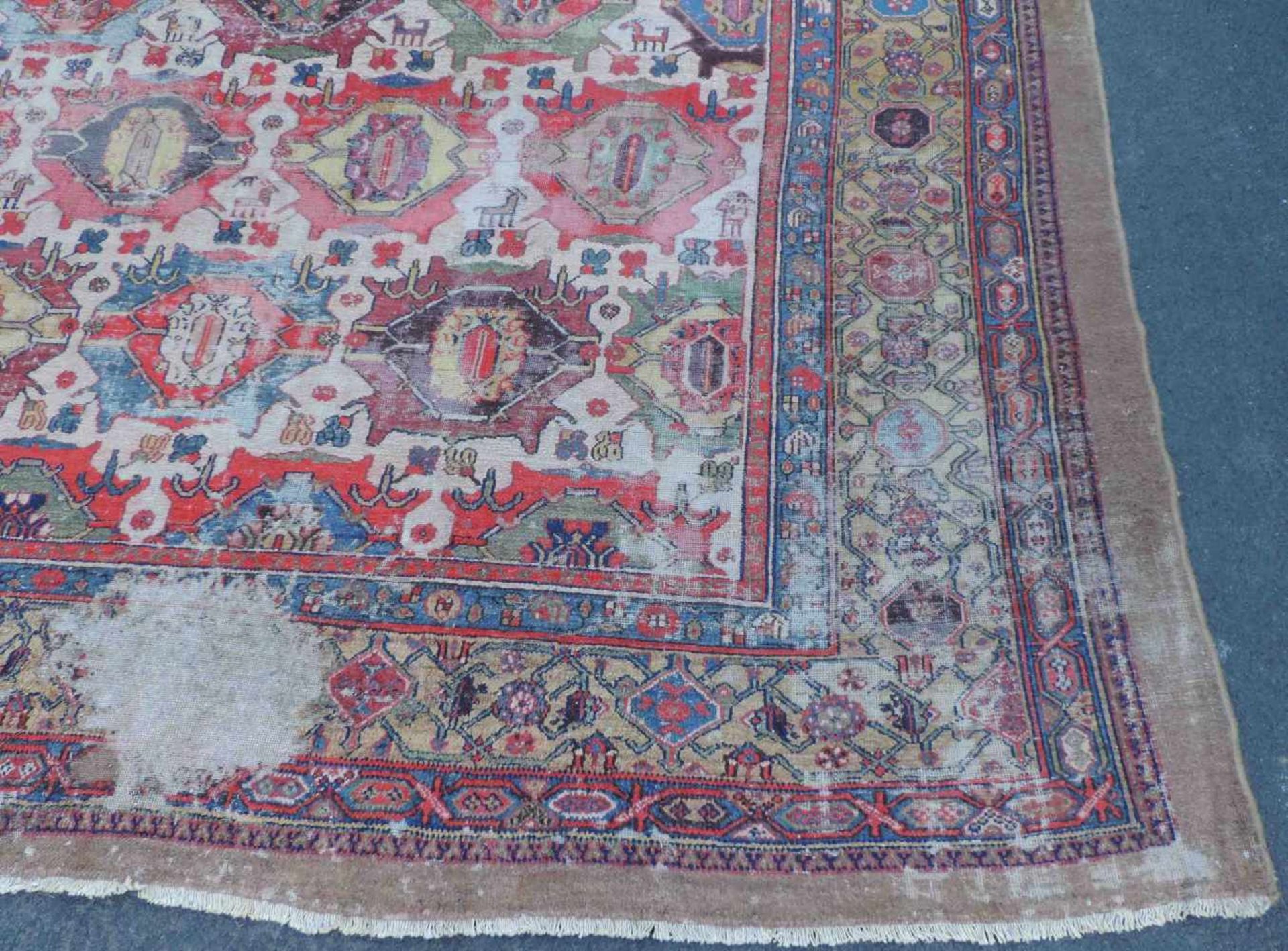 Hamadan Perserteppich. Iran. Antik, um 1900. 430 cm x 308 cm. Orientteppich, handgeknüpft. Wolle und - Bild 3 aus 9