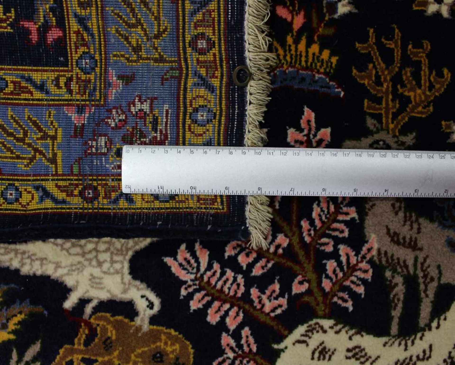 Keschan Bildteppich. Iran. 81 cm x 104 cm. Orientteppich, handgeknüpft. Wolle auf Baumwolle. Feine - Bild 6 aus 6