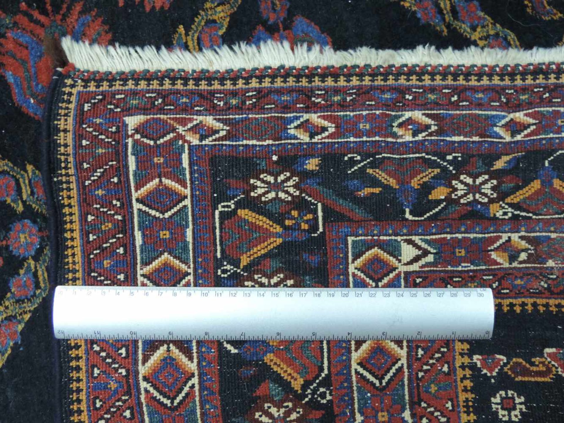 Afschar Perserteppich. Iran. Antik, um 1910. 314 cm x 182 cm. Orientteppich, handgeknüpft. Wolle auf - Bild 9 aus 9