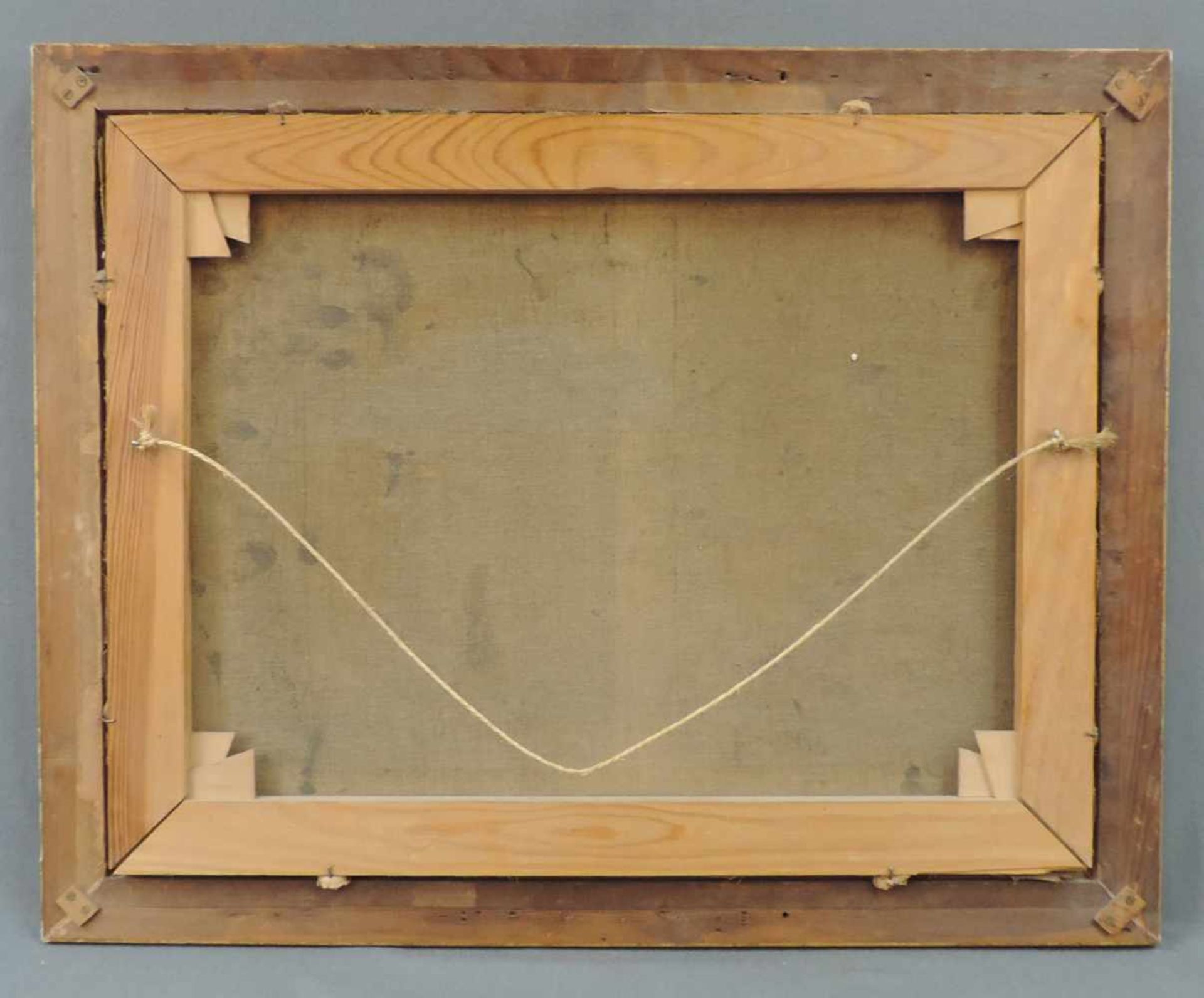 Monogrammist "C.V." (XIX - XX). Rast am Fluß. 43 cm x 55 cm. Gemälde, Öl auf Leinwand. Links unten - Bild 5 aus 5