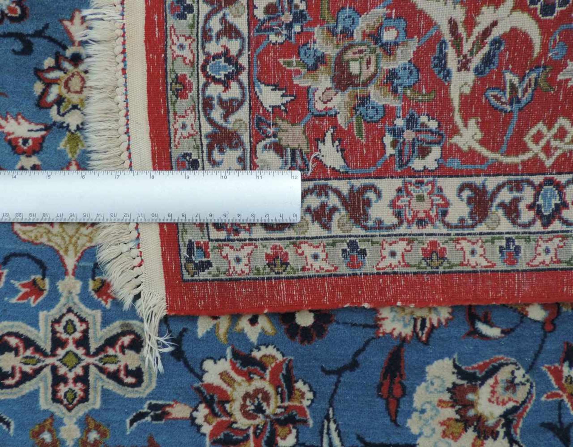 Isfahan Perserteppich. Iran. Sehr feine Knüpfung. 214 cm x 148 cm. Orientteppich, handgeknüpft. - Bild 9 aus 9