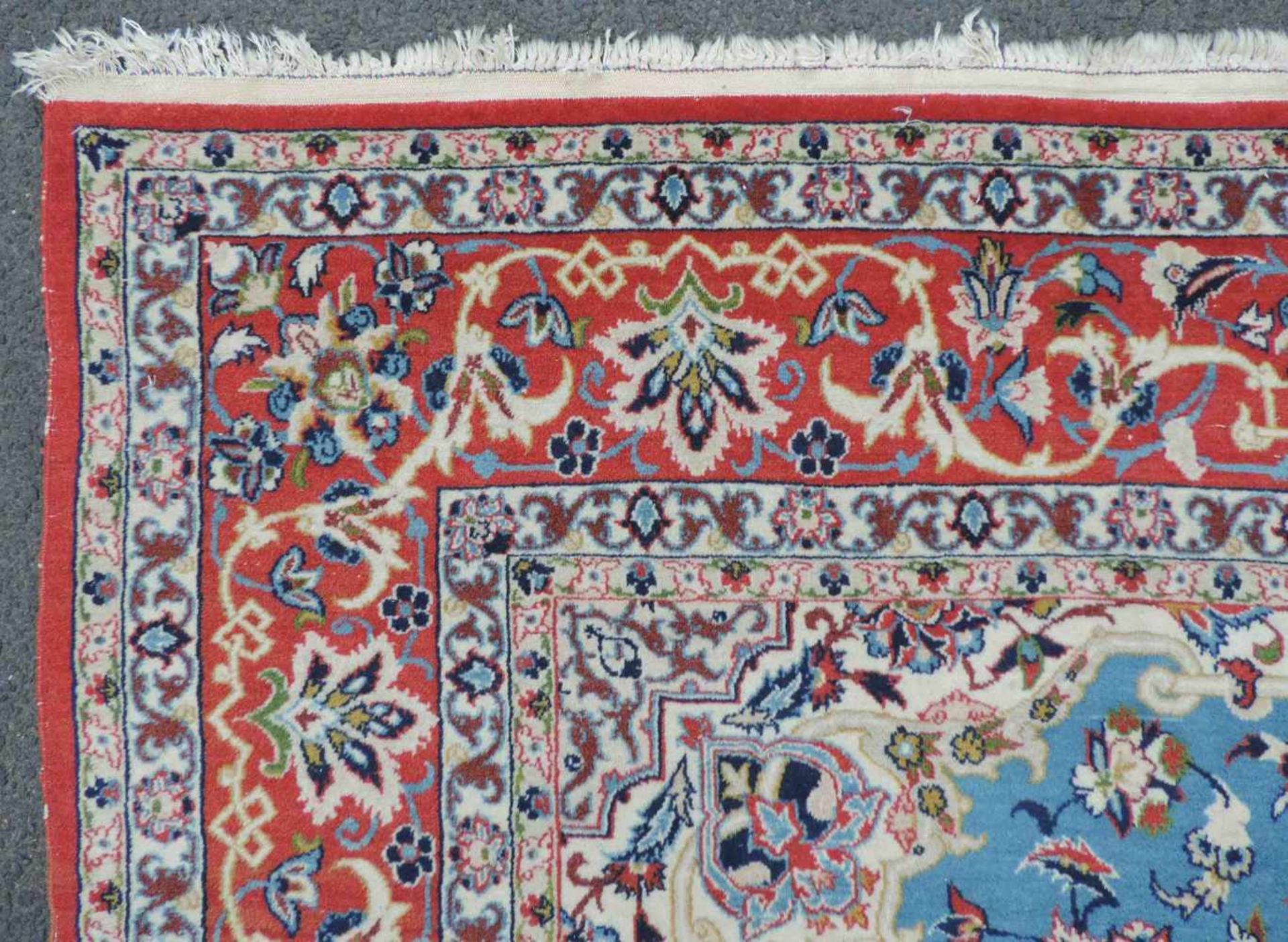 Isfahan Perserteppich. Iran. Sehr feine Knüpfung. 214 cm x 148 cm. Orientteppich, handgeknüpft. - Bild 6 aus 9