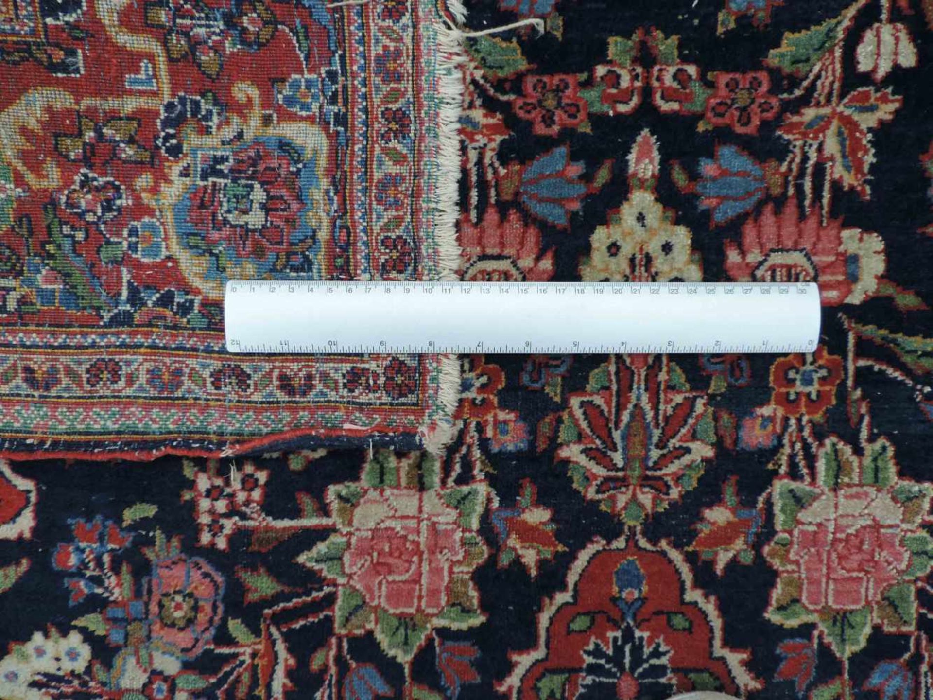 Keschan, Perserteppich. Iran, alt um 1930. Sehr feine Knüpfung. 225 cm x 134 cm. Handgeknüpft. - Bild 2 aus 10