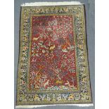 Ghom Perserteppich. Iran. Gartenmuster. Feine Knüpfung. 139 cm x 211 cm. Qom Persian rug. Iran.