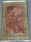 Ghom Perserteppich. Iran. Gartenmuster. Feine Knüpfung. 139 cm x 211 cm. Qom Persian rug. Iran.