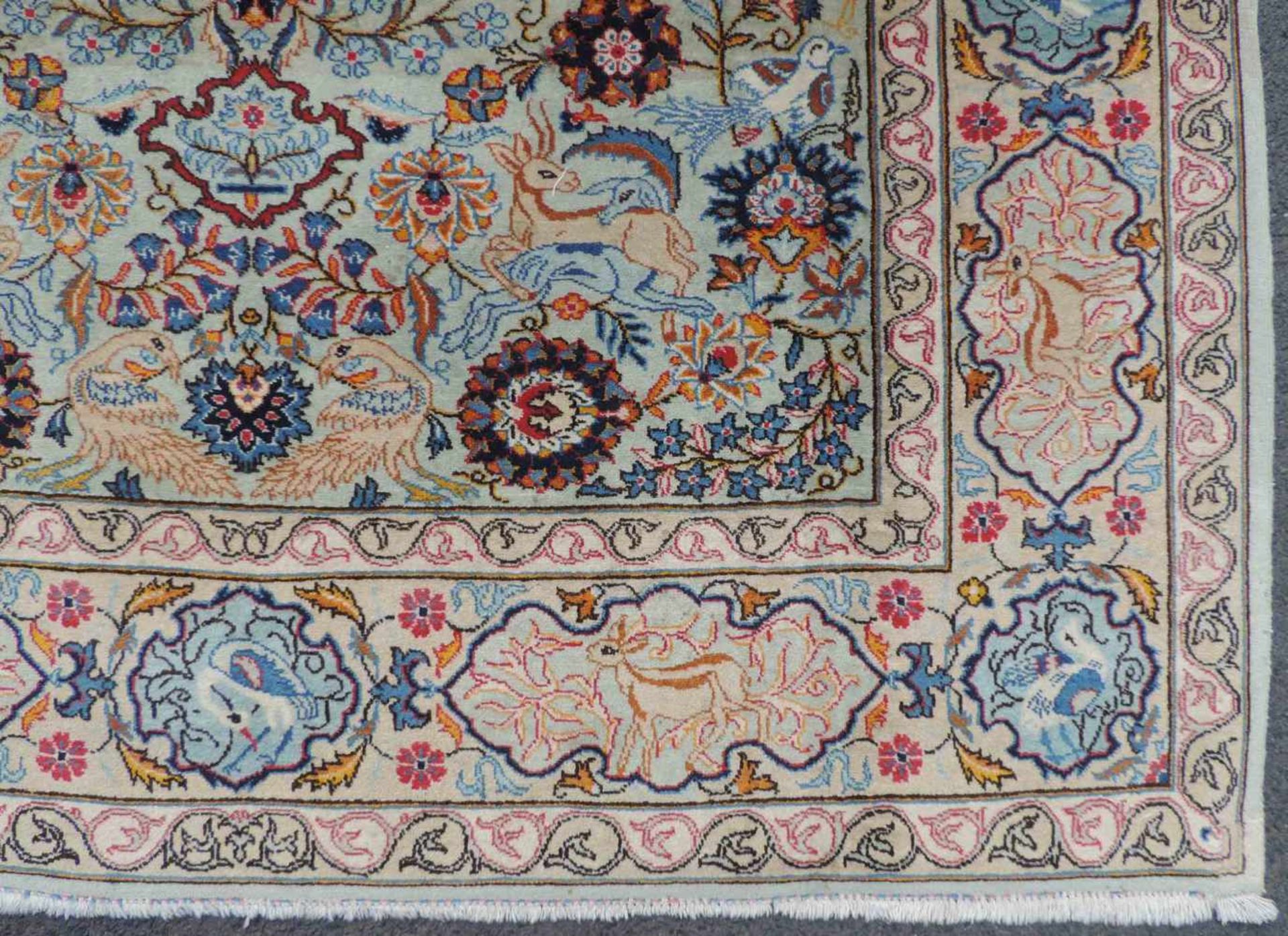 Keschan Perserteppich signiert. Iran. Feine Knüpfung. 210 cm x 144 cm. Orientteppich, - Bild 2 aus 9