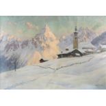Erwin KETTEMANN (1897 - 1971). Winter in Lermoos. 70 cm x 100 cm. Gemälde. Öl auf Leinwand. Rechts