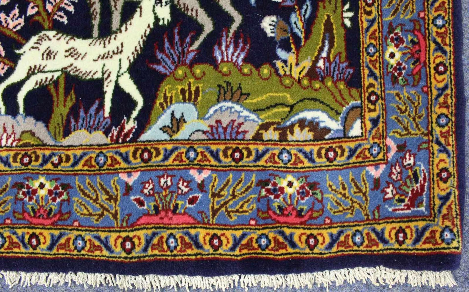 Keschan Bildteppich. Iran. 81 cm x 104 cm. Orientteppich, handgeknüpft. Wolle auf Baumwolle. Feine - Bild 2 aus 6
