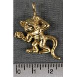 Affe. Anhänger aus Gold mindestens 18 Karat. Geprüft. 19,1 Gramm. Monkey. Pendant in gold at least