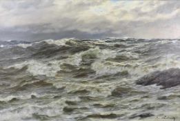 Patrick VON KALCKREUTH (1892 - 1970). Brandung. 60 cm x 91 cm. Gemälde, Öl auf Leinwand. Rechts