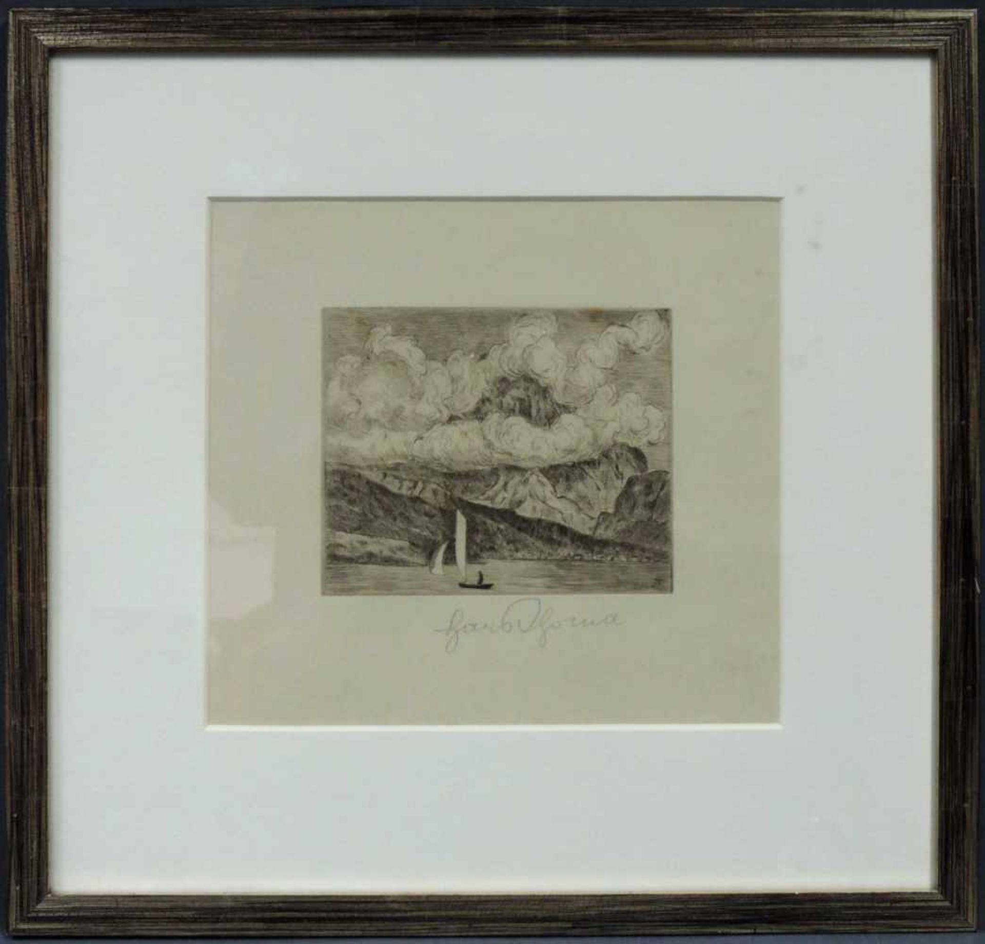 Hans THOMA (1839 - 1924). Bergsee (1917). Grafik Multiple. Radierung. Größe 13,2 cm x 16,2 cm. - Bild 2 aus 5