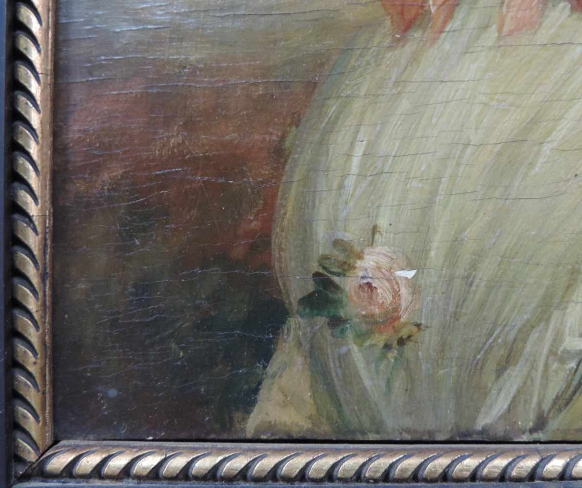 Franz VON HENDERICHS (XIX - XX). 2 Portraits. Damen mit Hut. 25 cm x 21 cm. Gemälde. Öl auf Holz. - Bild 6 aus 10
