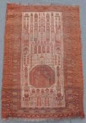 Ersari Gebetsteppich. Afghanistan. Alt, um 1920. 157 cm x 107 cm. Orientteppich, handgeknüpft. Wolle
