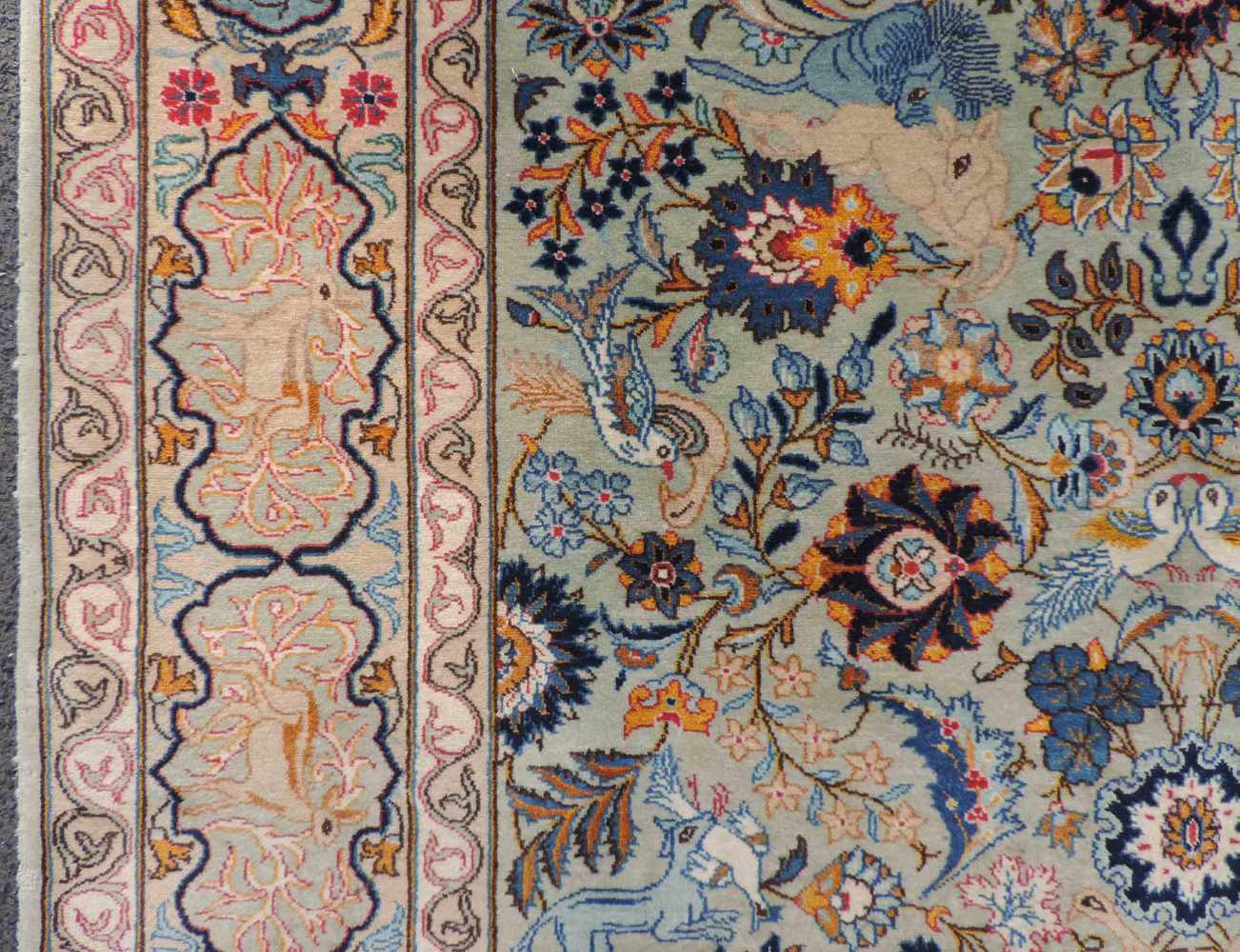 Keschan Perserteppich signiert. Iran. Feine Knüpfung. 210 cm x 144 cm. Orientteppich, - Image 3 of 9