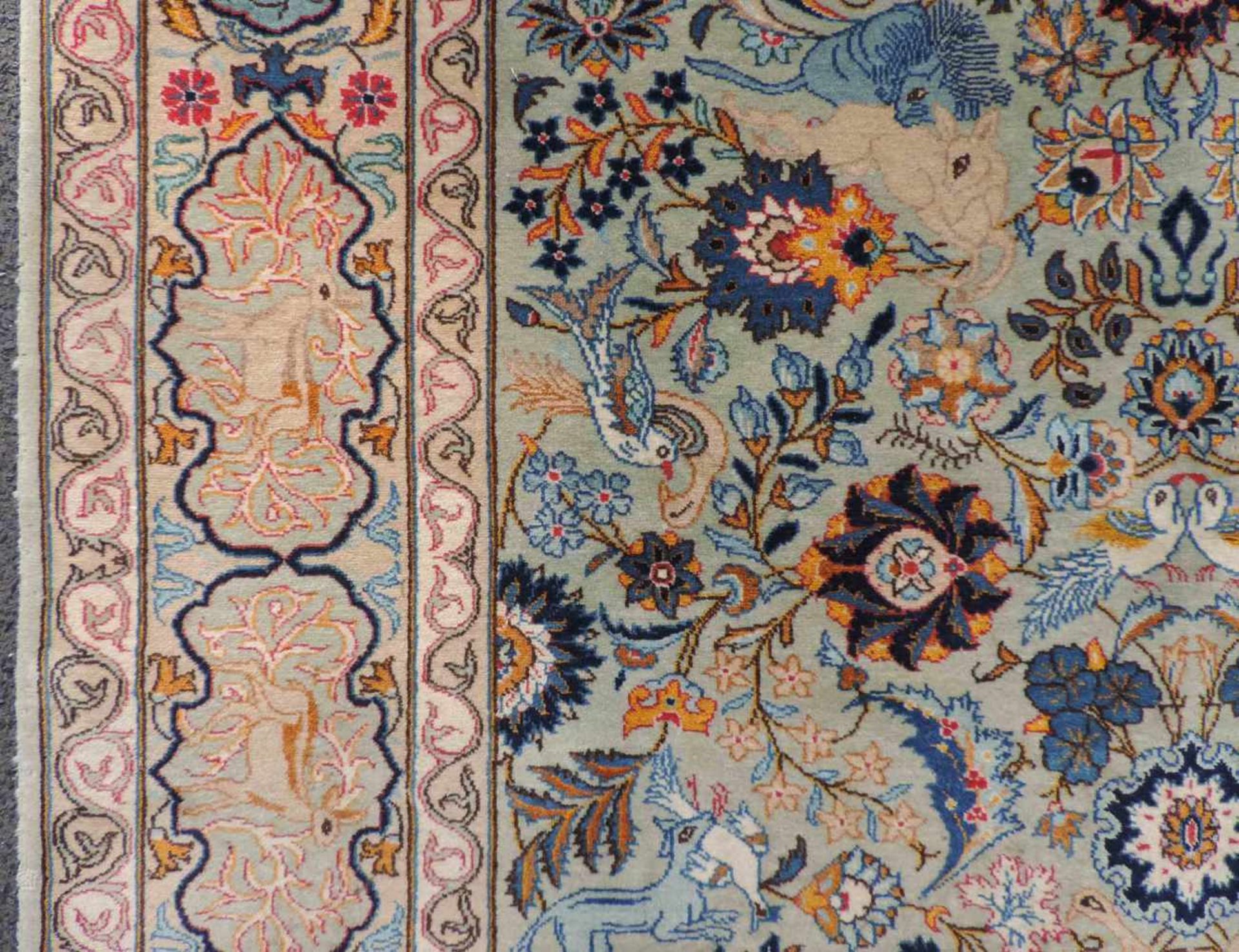 Keschan Perserteppich signiert. Iran. Feine Knüpfung. 210 cm x 144 cm. Orientteppich, - Bild 3 aus 9