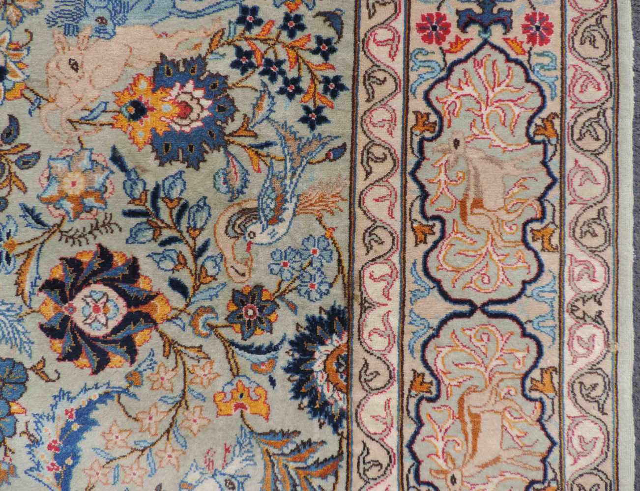 Keschan Perserteppich signiert. Iran. Feine Knüpfung. 210 cm x 144 cm. Orientteppich, - Image 4 of 9