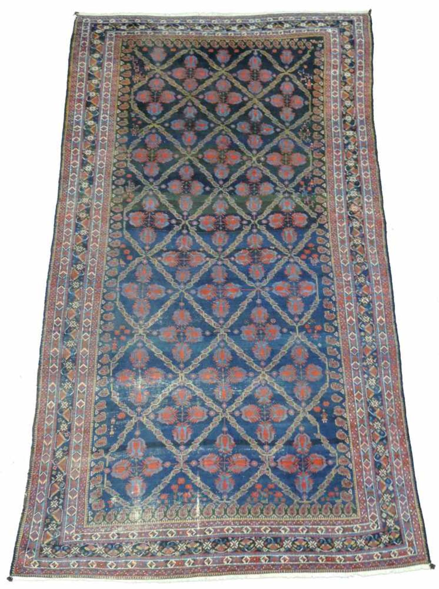 Afschar Perserteppich. Iran. Antik, um 1910. 314 cm x 182 cm. Orientteppich, handgeknüpft. Wolle auf