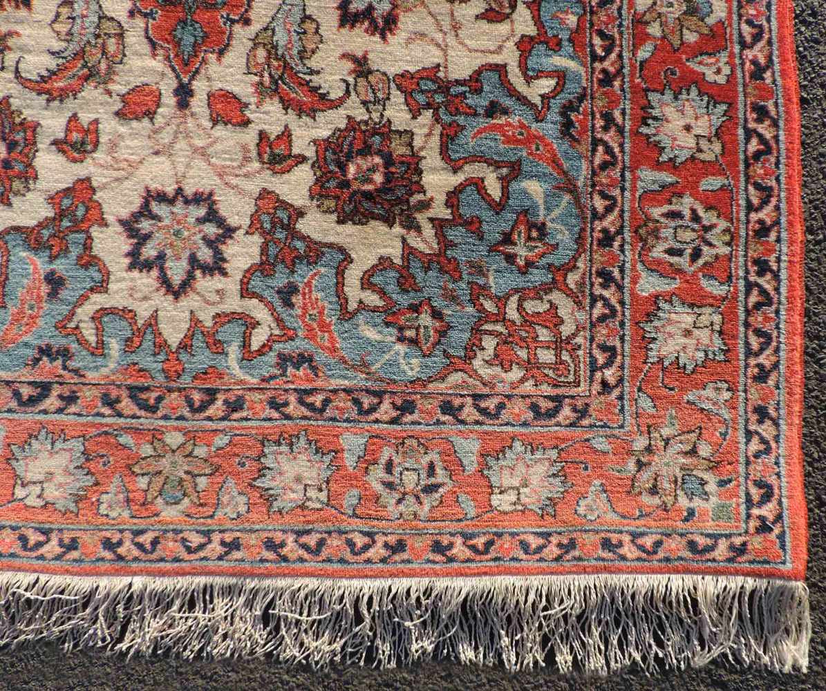 Isfahan Perserteppich Saronin. Iran. Sehr feine Knüpfung. 159 cm x 103 cm. Handgeknüpft. Wolle auf - Image 3 of 9
