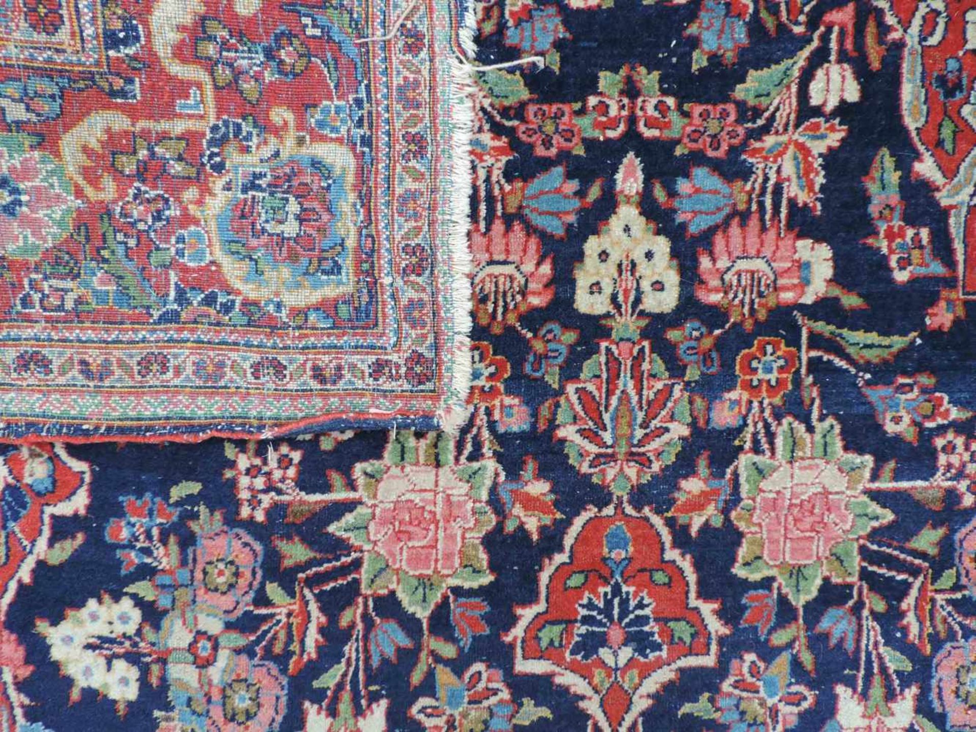 Keschan, Perserteppich. Iran, alt um 1930. Sehr feine Knüpfung. 225 cm x 134 cm. Handgeknüpft. - Bild 10 aus 10