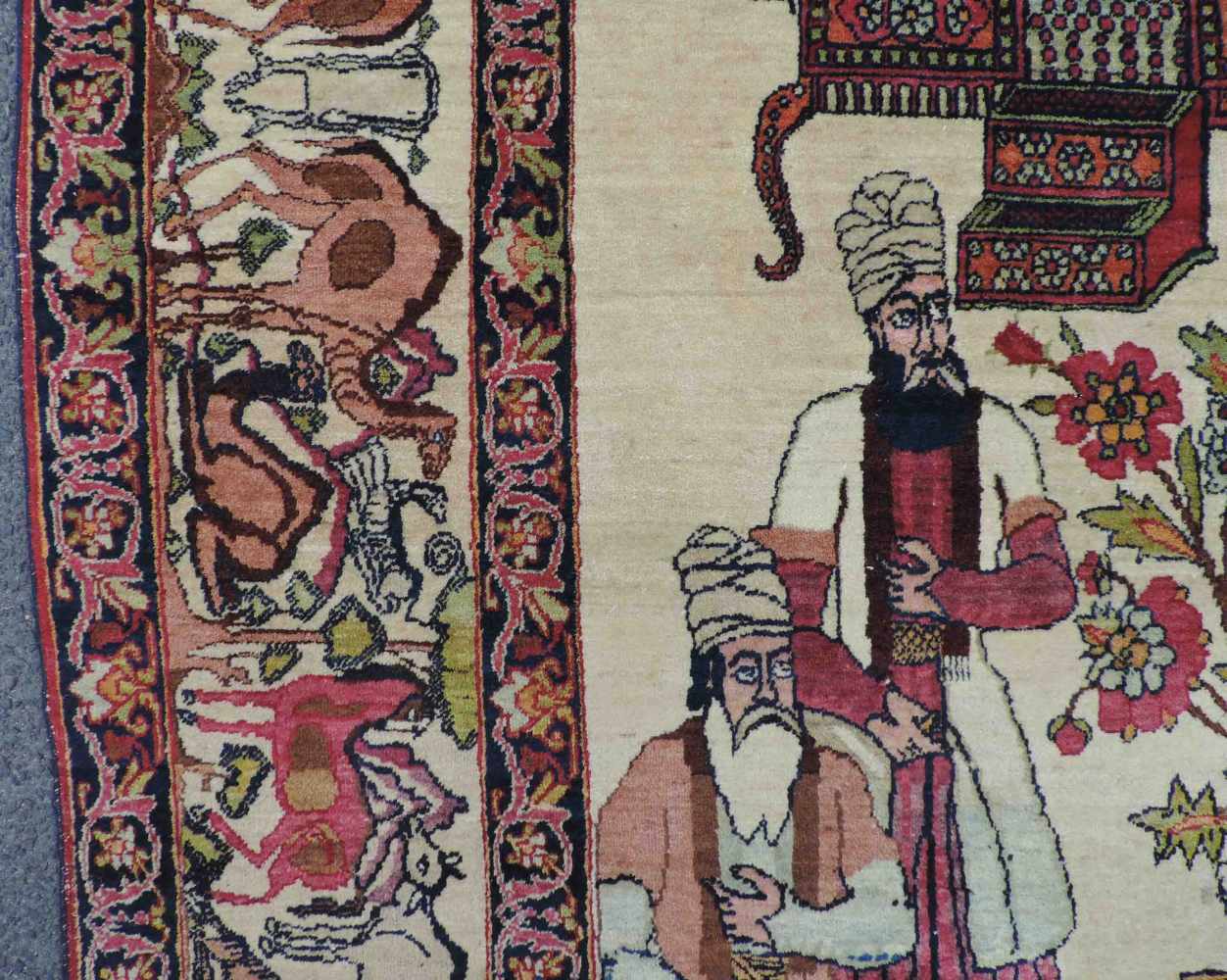 Kirman Laver Bildteppich. Iran. Antik, um 1900. "Schah Nawari Kermanshah". 214 cm x 145 cm. - Image 6 of 11