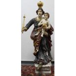 Barock - Skulptur. Maria mit Jesuskind, wohl Süddeutsch 18. Jahrhundert. 108 cm hoch. Holz