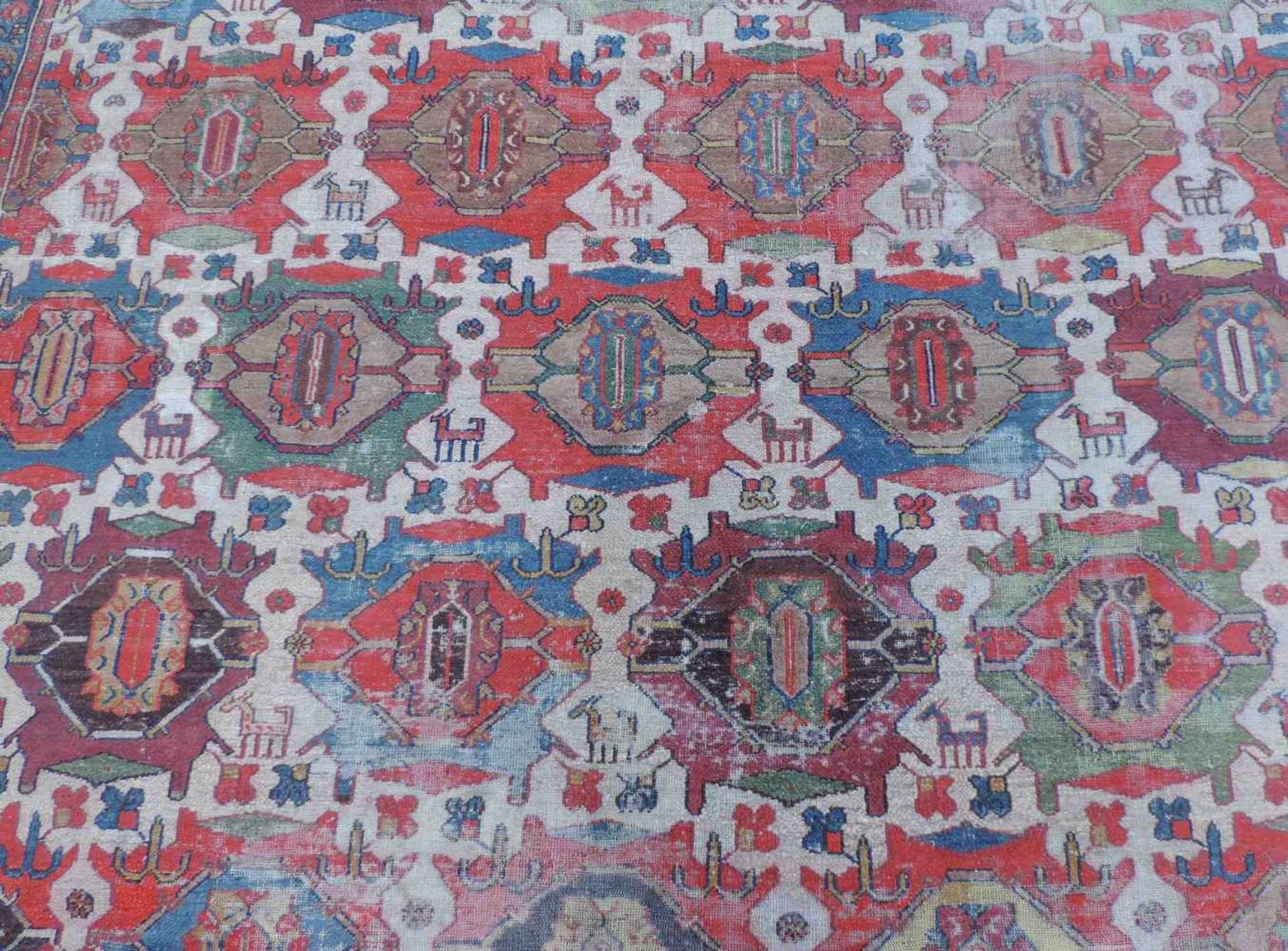 Hamadan Perserteppich. Iran. Antik, um 1900. 430 cm x 308 cm. Orientteppich, handgeknüpft. Wolle und - Bild 4 aus 9