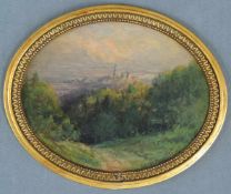 Johann Georg MOHR (1864 - 1943), 'Kronberg'. 19 cm x 15 cm. Gemälde. Öl auf Karton. Unten rechts