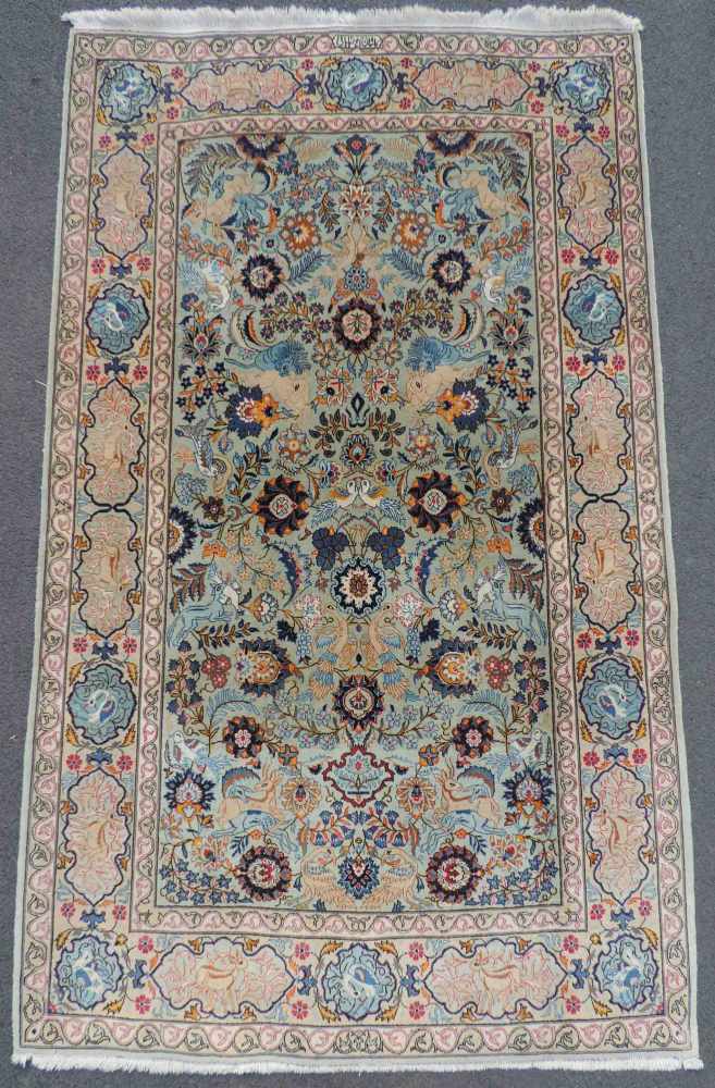 Keschan Perserteppich signiert. Iran. Feine Knüpfung. 210 cm x 144 cm. Orientteppich,