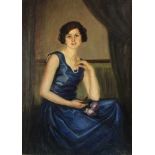 F. LOESCH (XX). Gerda Kussmann im 24. Lebensjahr, Berlin, Mai 1929. 120 cm x 85 cm. Gemälde, Öl