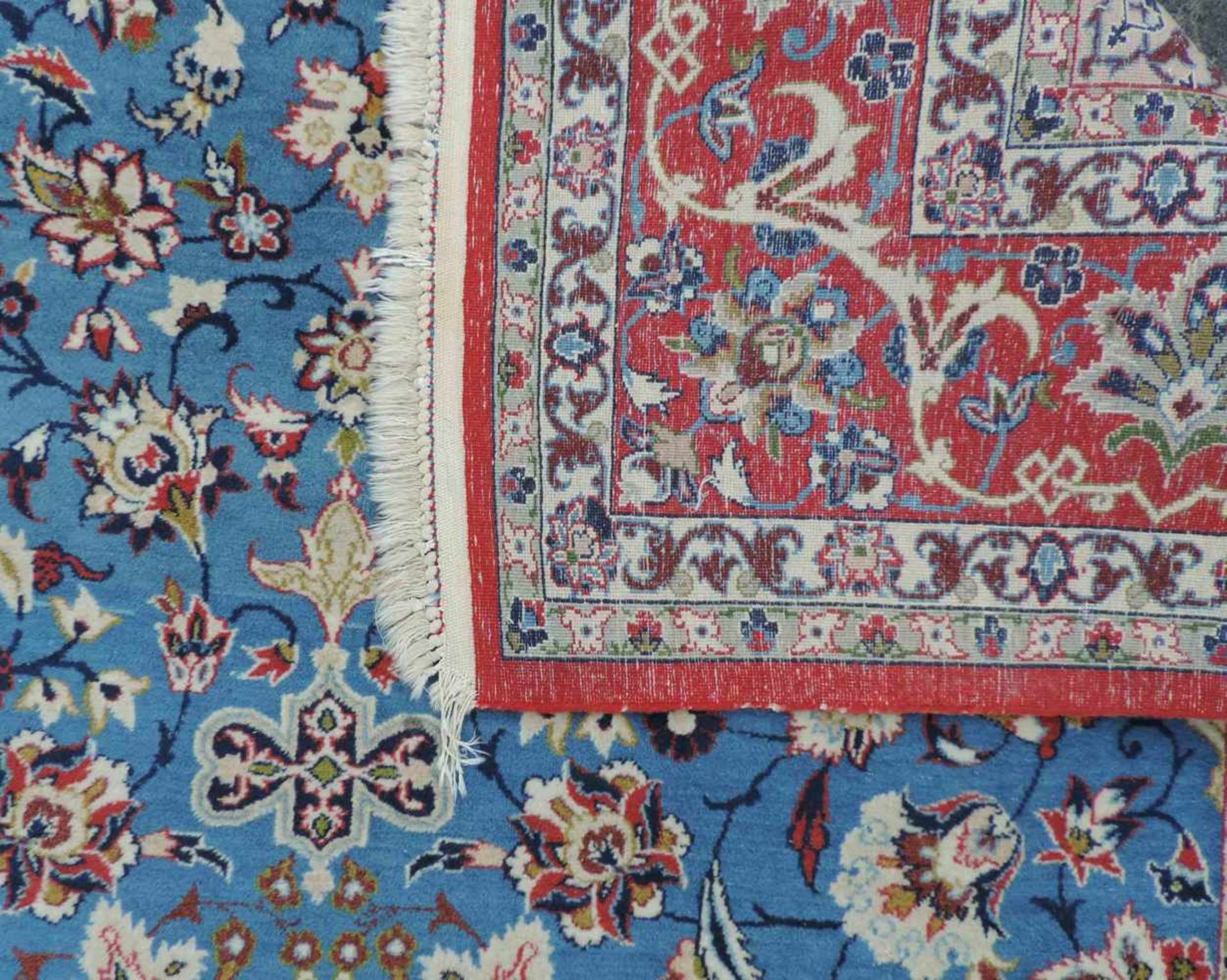 Isfahan Perserteppich. Iran. Sehr feine Knüpfung. 214 cm x 148 cm. Orientteppich, handgeknüpft. - Bild 8 aus 9