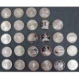 27 Stück 10 Rubel Silbermünzen CCCP / UDSSR Olympia 1977 - 1980. 898 Gramm Gesamtgewicht. Unter
