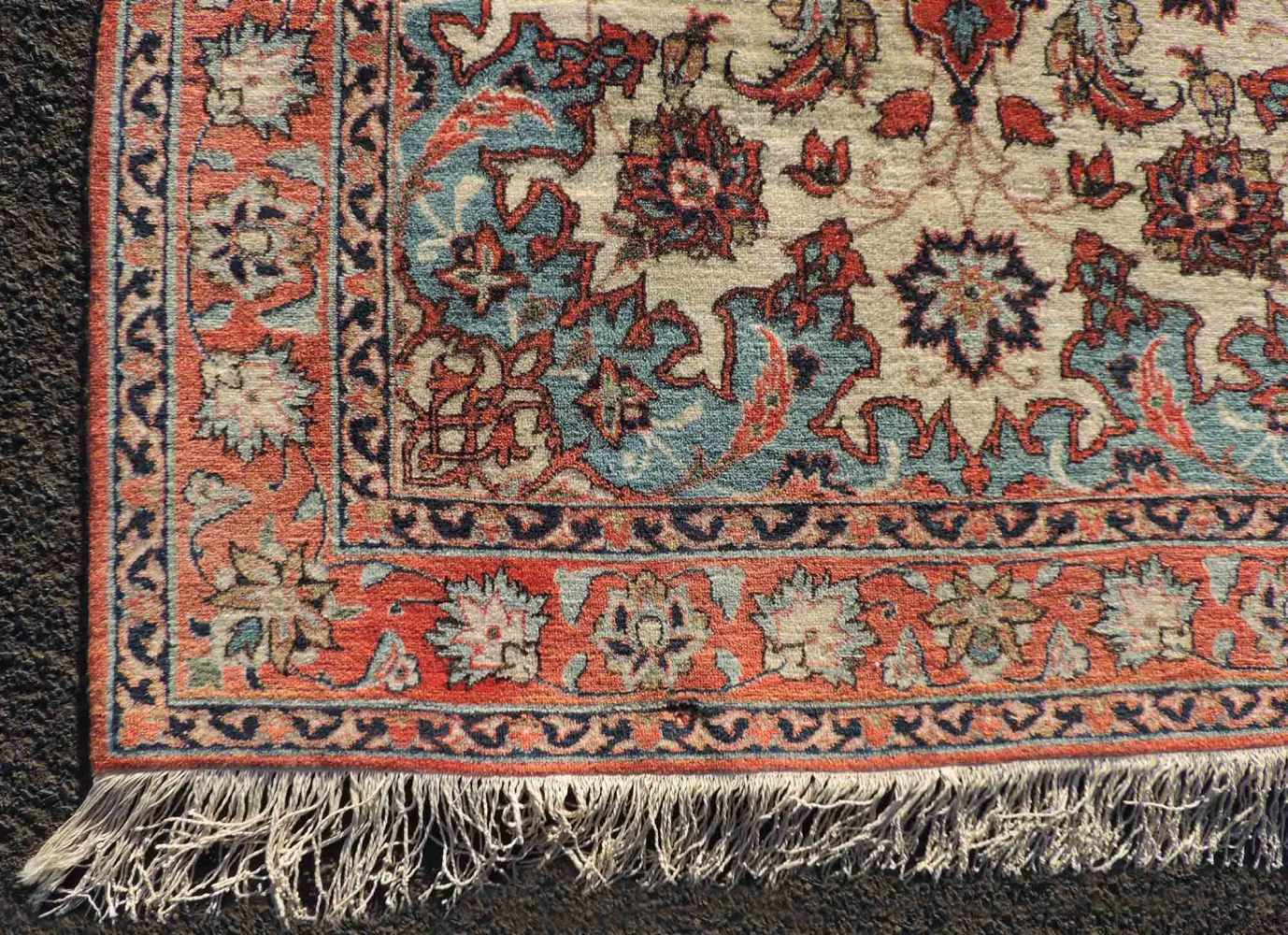 Isfahan Perserteppich Saronin. Iran. Sehr feine Knüpfung. 159 cm x 103 cm. Handgeknüpft. Wolle auf - Image 2 of 9