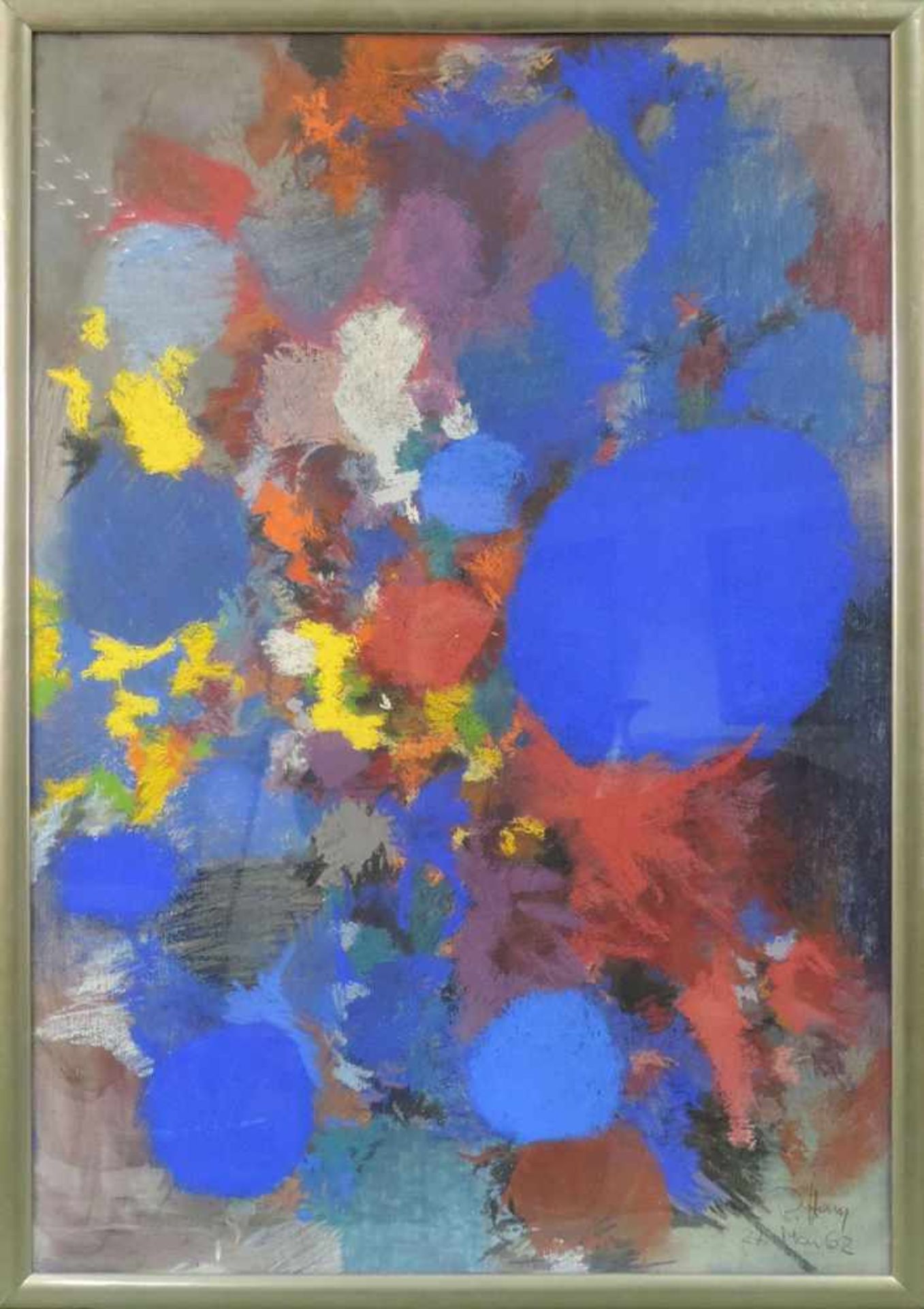 Rolf HANS (1938 - 1996). "Blue Monk 27.5.16". 96 cm x 59 cm. Pastell. Rechts unten signiert und - Bild 2 aus 5